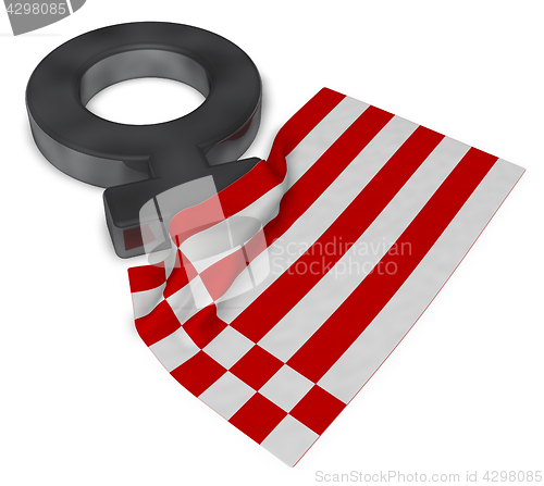 Image of female symbol and flag of bremen - 3d rendering