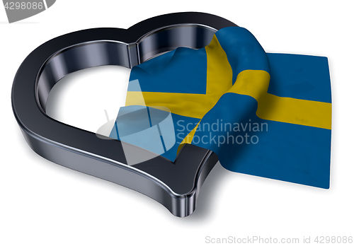 Image of  flag of sweden and heart symbol - 3d rendering