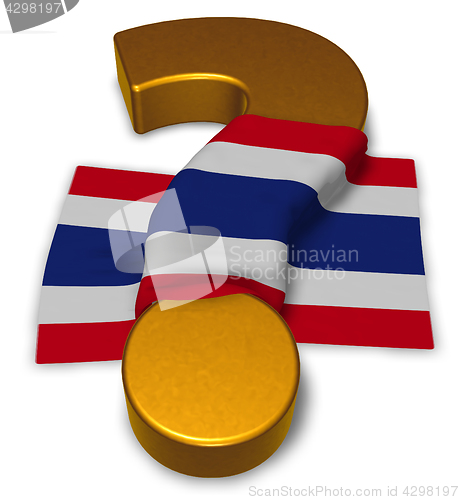 Image of question mark and flag of thailand - 3d illustration