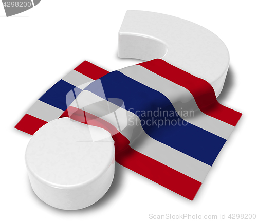 Image of question mark and flag of thailand - 3d illustration