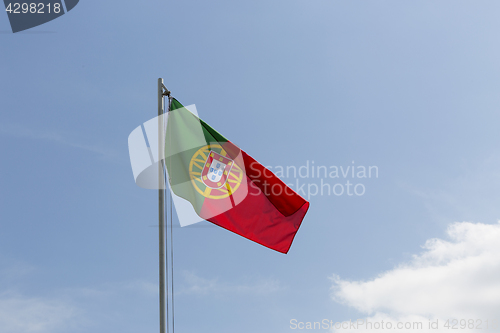 Image of National flag of Portugal on a flagpole