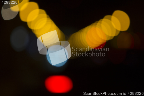 Image of Colorful bokeh on black background