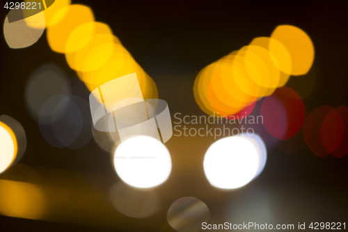 Image of Colorful bokeh on black background