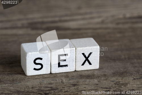 Image of Sex, written in cubes