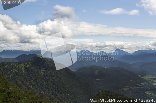 Image of Panorama view from mountain Jochberg in Bavaria, Germany