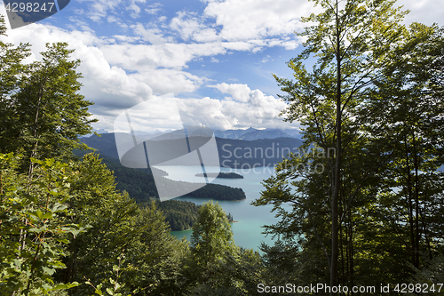 Image of Panorama mountain view from Jochberg to lake Walchensee
