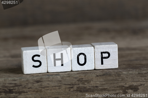 Image of Shop, written in cubes