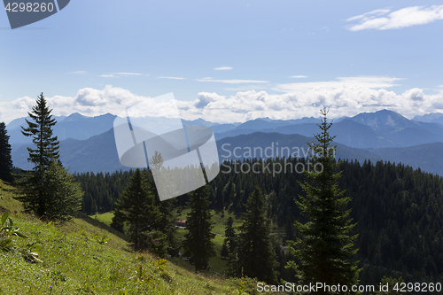 Image of Panorama view from mountain Jochberg in Bavaria, Germany