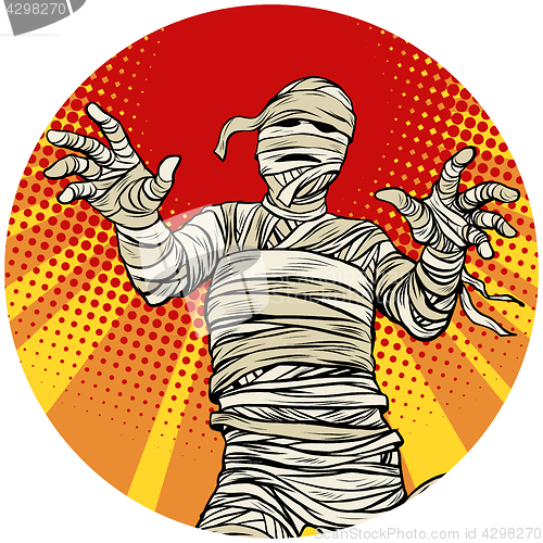 Image of Egyptian mummy walking pop art avatar character icon