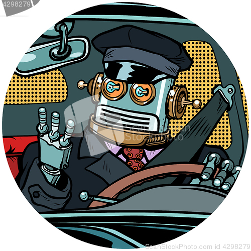 Image of driver robot drone pop art avatar character icon