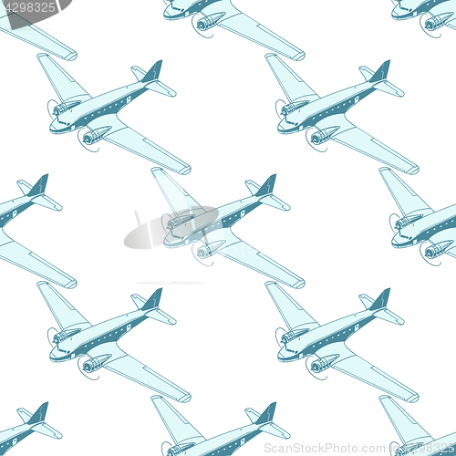 Image of Aircraft aviation airplane air transport seamless pattern isolat