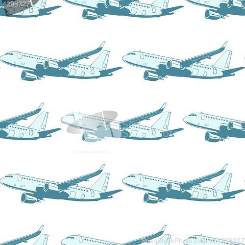 Image of Aircraft aviation airplane air transport seamless pattern isolat