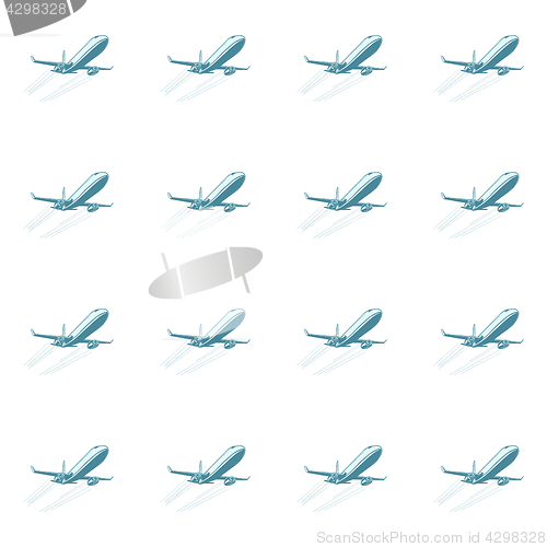 Image of Aircraft aviation airplane air transport seamless pattern isolat