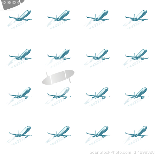 Image of Aircraft aviation airplane air transport seamless pattern isolat