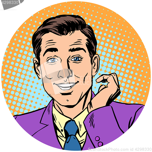 Image of cute handsome man Round avatar icon symbol character image