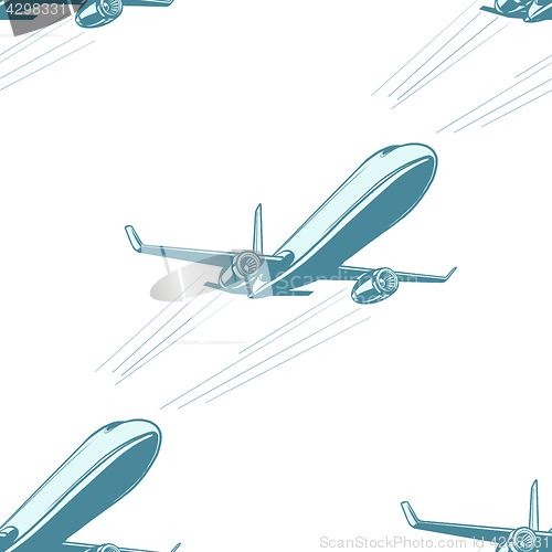 Image of Aircraft aviation airplane air transport seamless pattern isolat