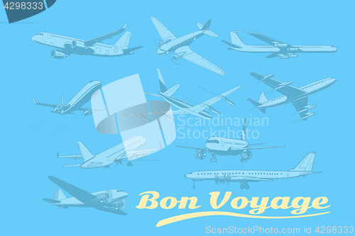 Image of Bon voyage, set of aircraft air transport