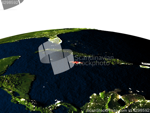 Image of Jamaica from space at night