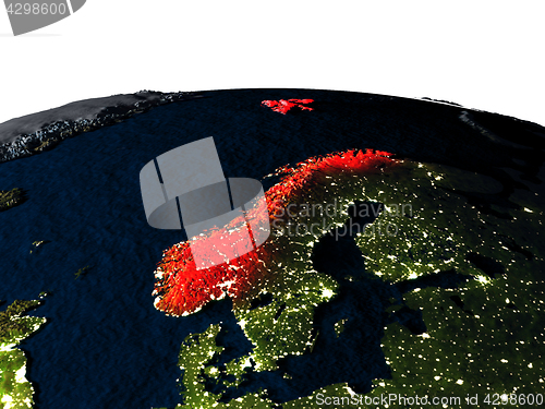 Image of Norway from space at night