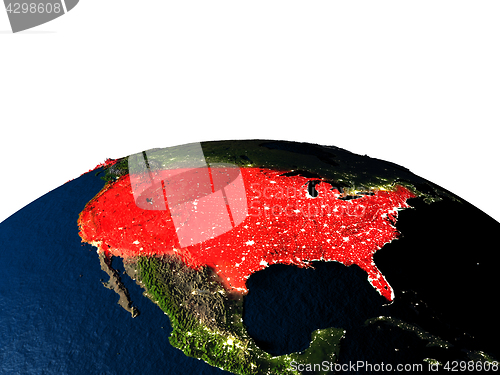 Image of USA from space at night