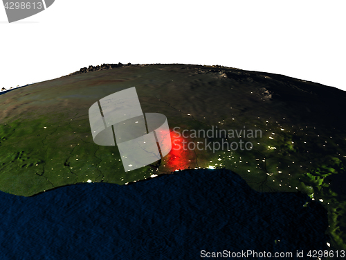 Image of Togo from space at night