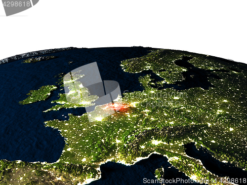 Image of Belgium from space at night