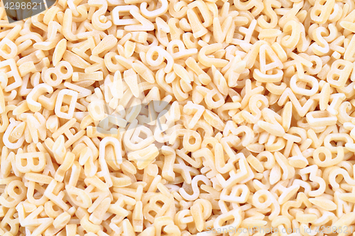Image of alphabet pasta as nice background