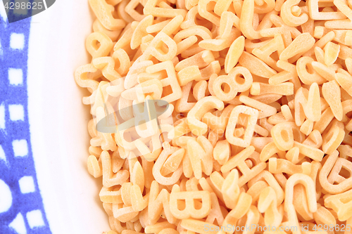 Image of alphabet pasta as nice background