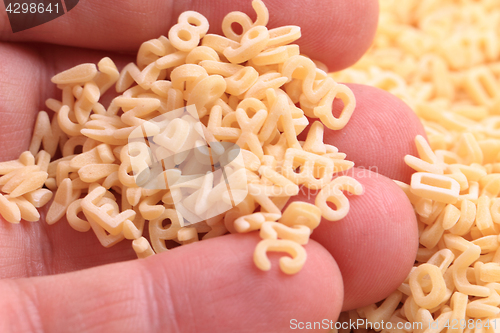 Image of alphabet pasta as nice background
