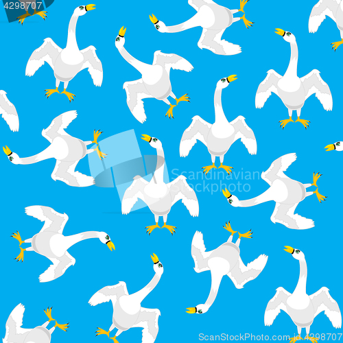 Image of Geese on turn blue background