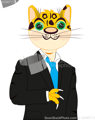 Image of Leopard in suit