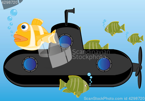 Image of Submarine of the black colour