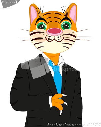Image of Cartoon of the tiger in suit