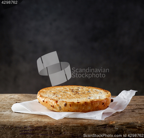 Image of freshly grilled half bread 