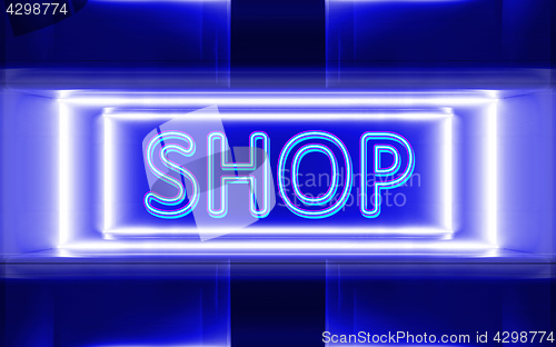 Image of neon sign of shop