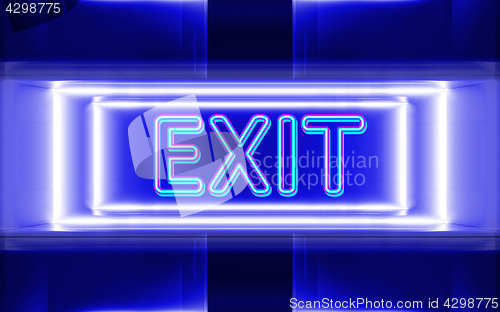 Image of neon sign of exit