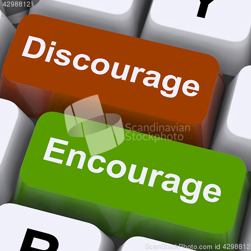 Image of Discourage Or Encourage Keys To Motivate Or Deter