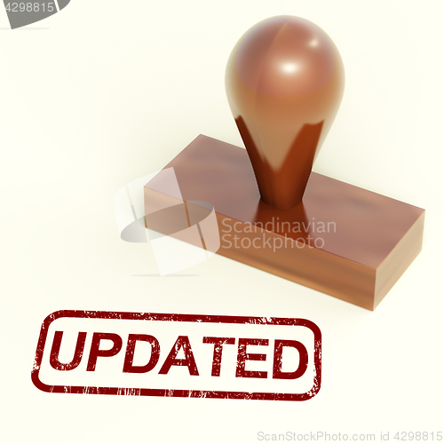 Image of Updated Stamp Shows Improvement Upgrading Or Updating 