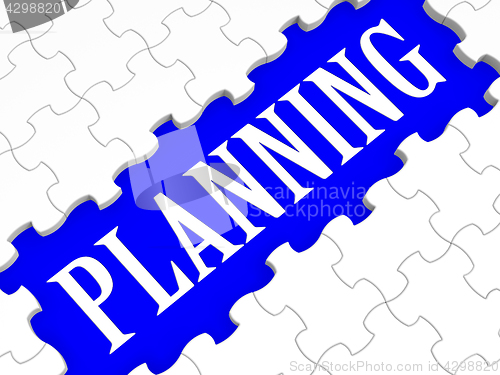 Image of Planning Puzzle Showing Intention And Goals
