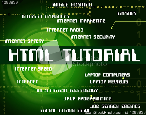 Image of Html Tutorial Represents Hypertext Markup Language And Code