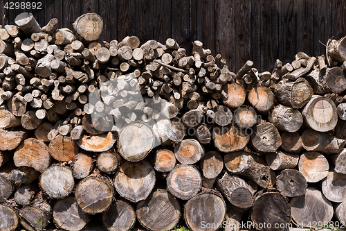 Image of Stacked wood pine timber 