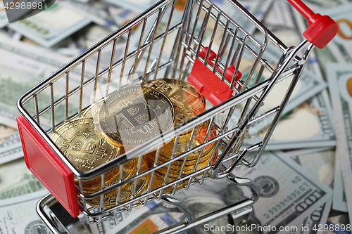 Image of Shopping cart with bitcoins