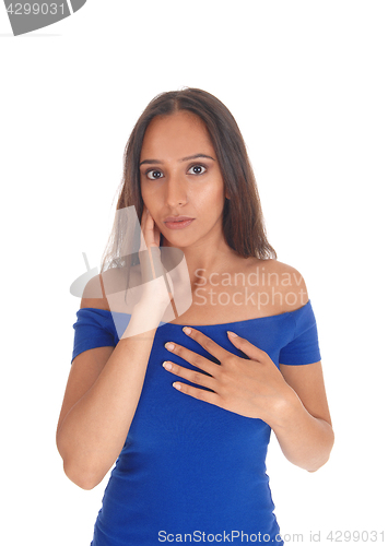 Image of Closeup of beautiful young woman.