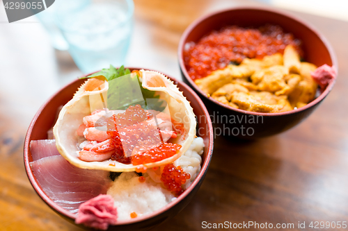 Image of Japanese seafood rice bowl