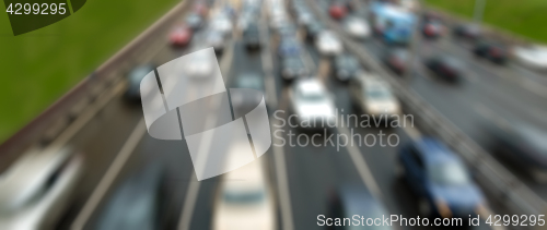 Image of Blurred photo of traffic jams