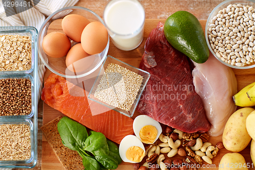 Image of natural protein food on table