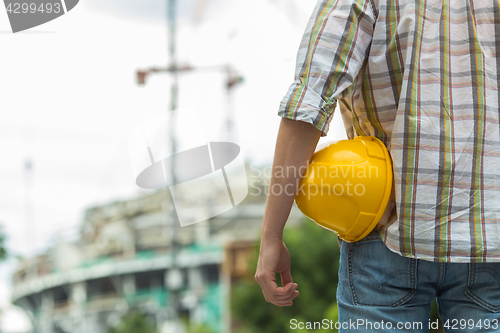 Image of Photo of man with helmet