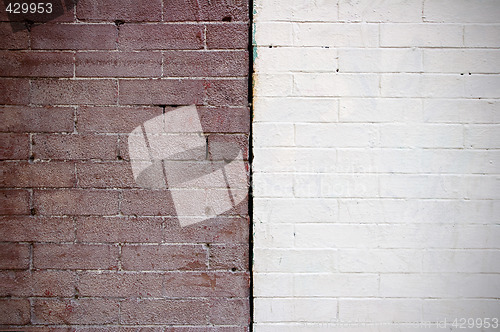 Image of Two Textured Brick Walls Contrast Each Other