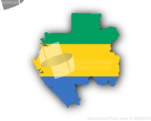 Image of Map and flag of Gabon