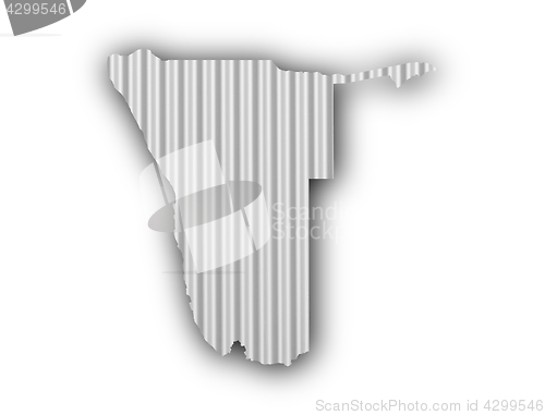 Image of Map of Namibia on corrugated iron